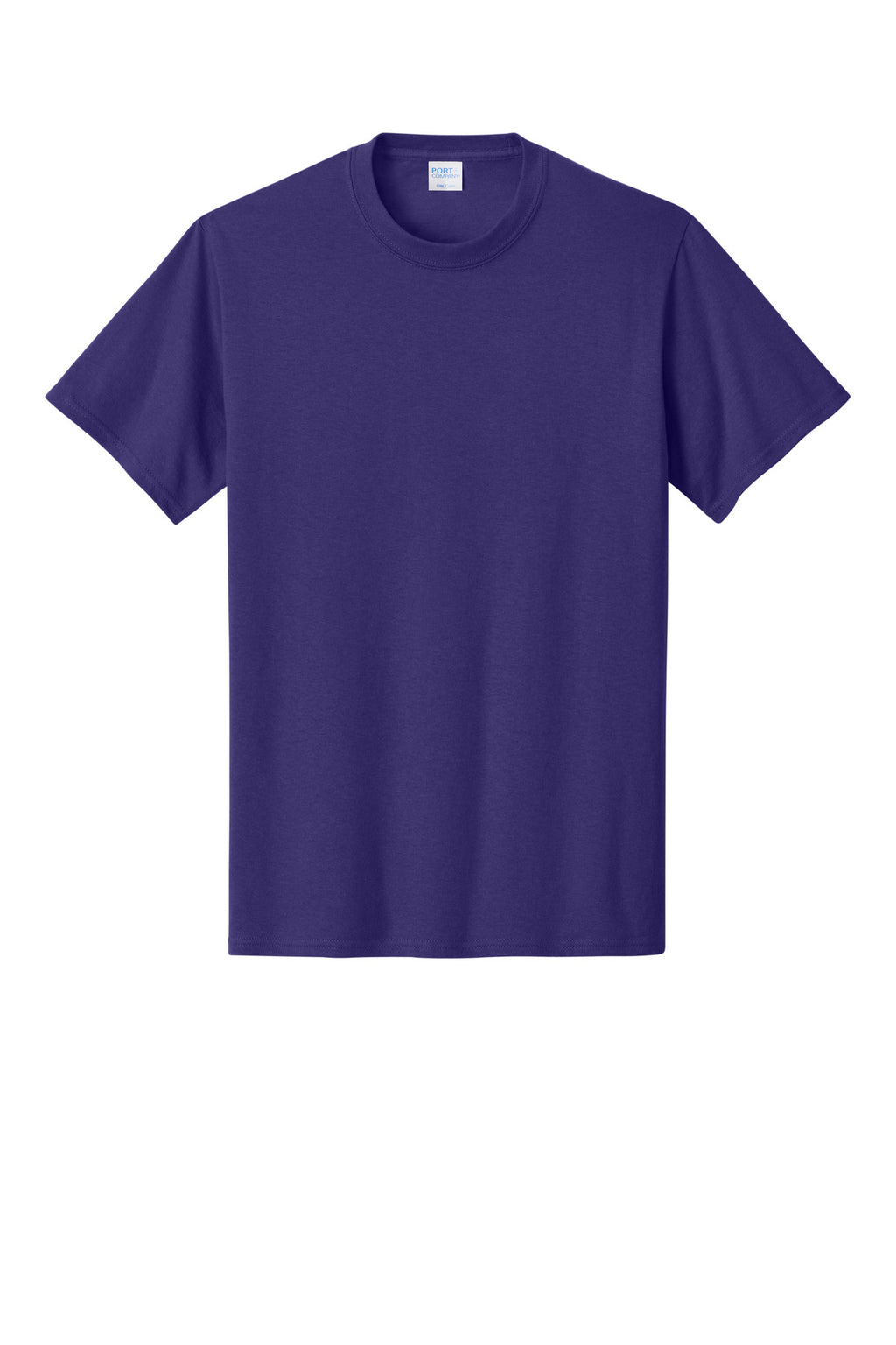 Front View of Team Purple Port & Co Core Cotton Tee. PC54