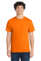 Front View of TennOrange Port & Co Core Cotton Tee. PC54