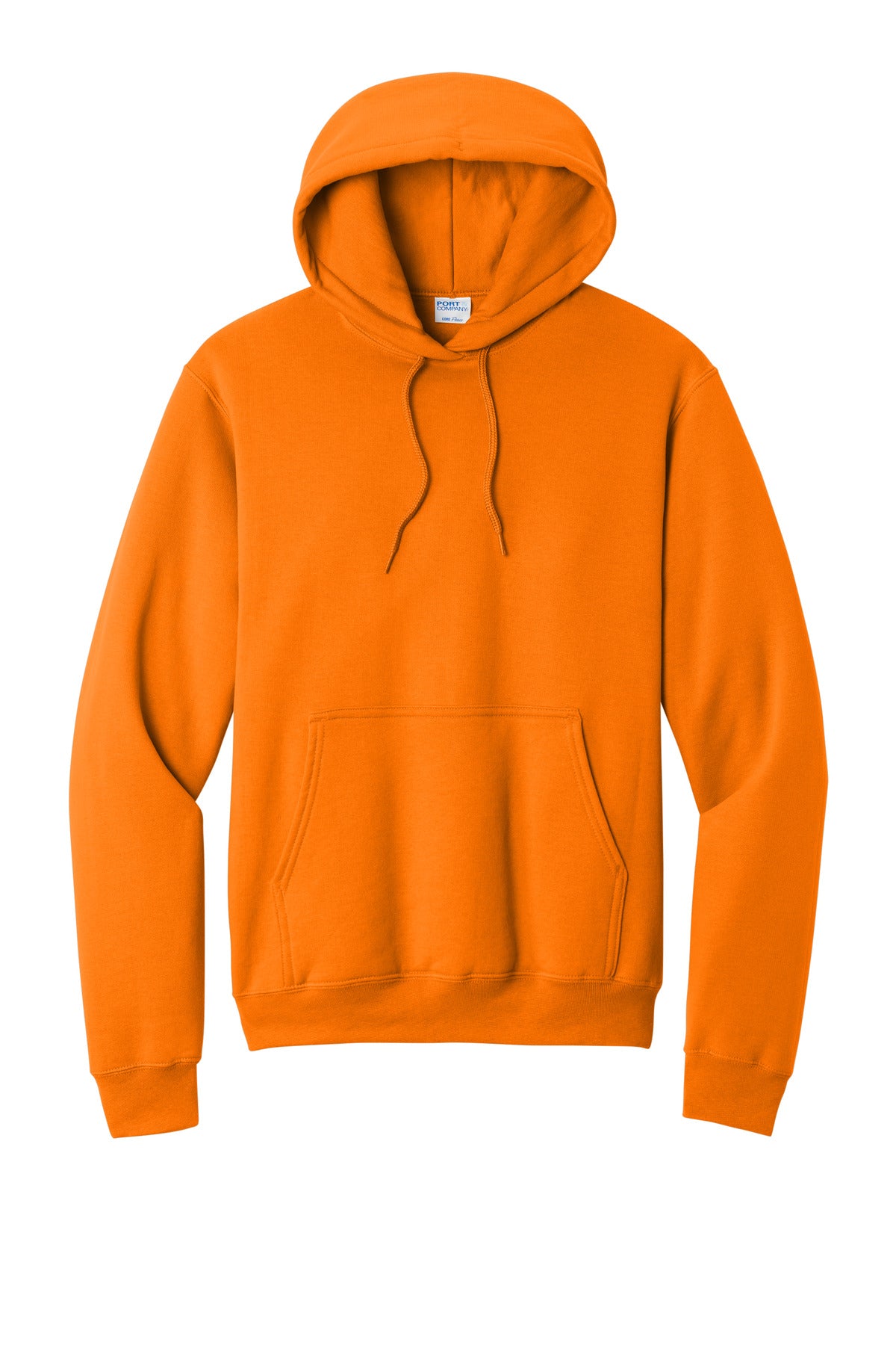 Front View of TennOrange Port & Co Core Fleece Pullover Hooded Sweatshirt. PC78H