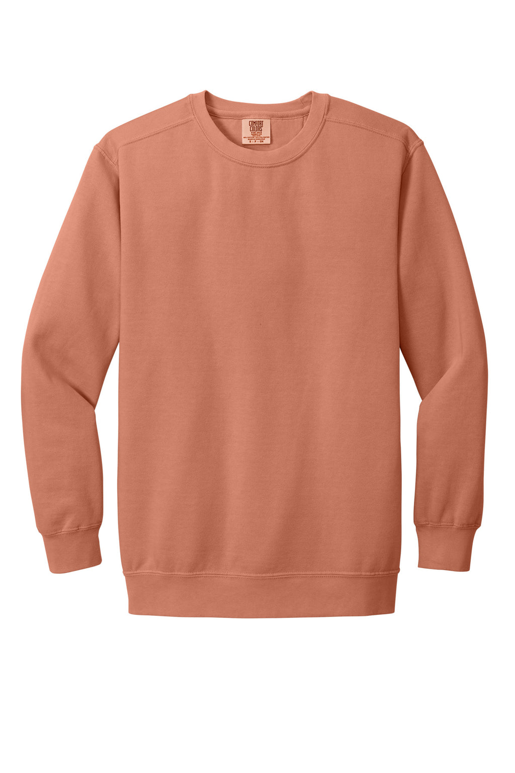 Front View of Terracotta COMFORT COLORS Ring Spun Crewneck Sweatshirt. 1566