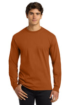 Front View of Texas Orange Gildan - Ultra Cotton 100% US Cotton Long Sleeve T-Shirt. G2400