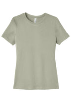 Front View of Thyme BELLA+CANVAS Women's Relaxed Jersey Short Sleeve Tee. BC6400