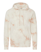 Front View of Tie Dye Dusty Pink Midweight Tie-Dyed Hooded Sweatshirt - PRM4500TD