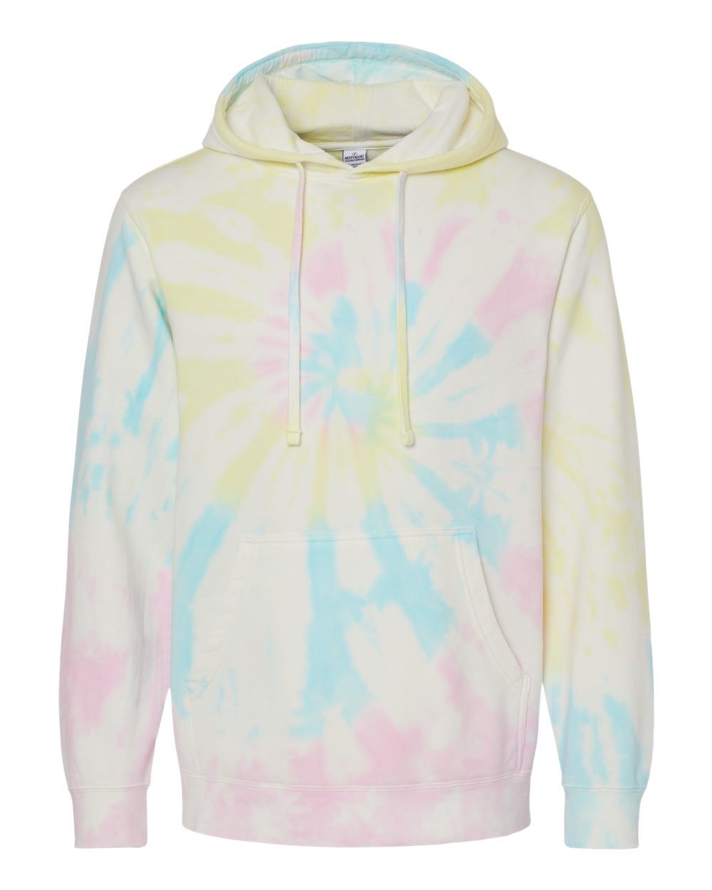 Front View of Tie Dye Sunset Swirl Midweight Tie-Dyed Hooded Sweatshirt - PRM4500TD