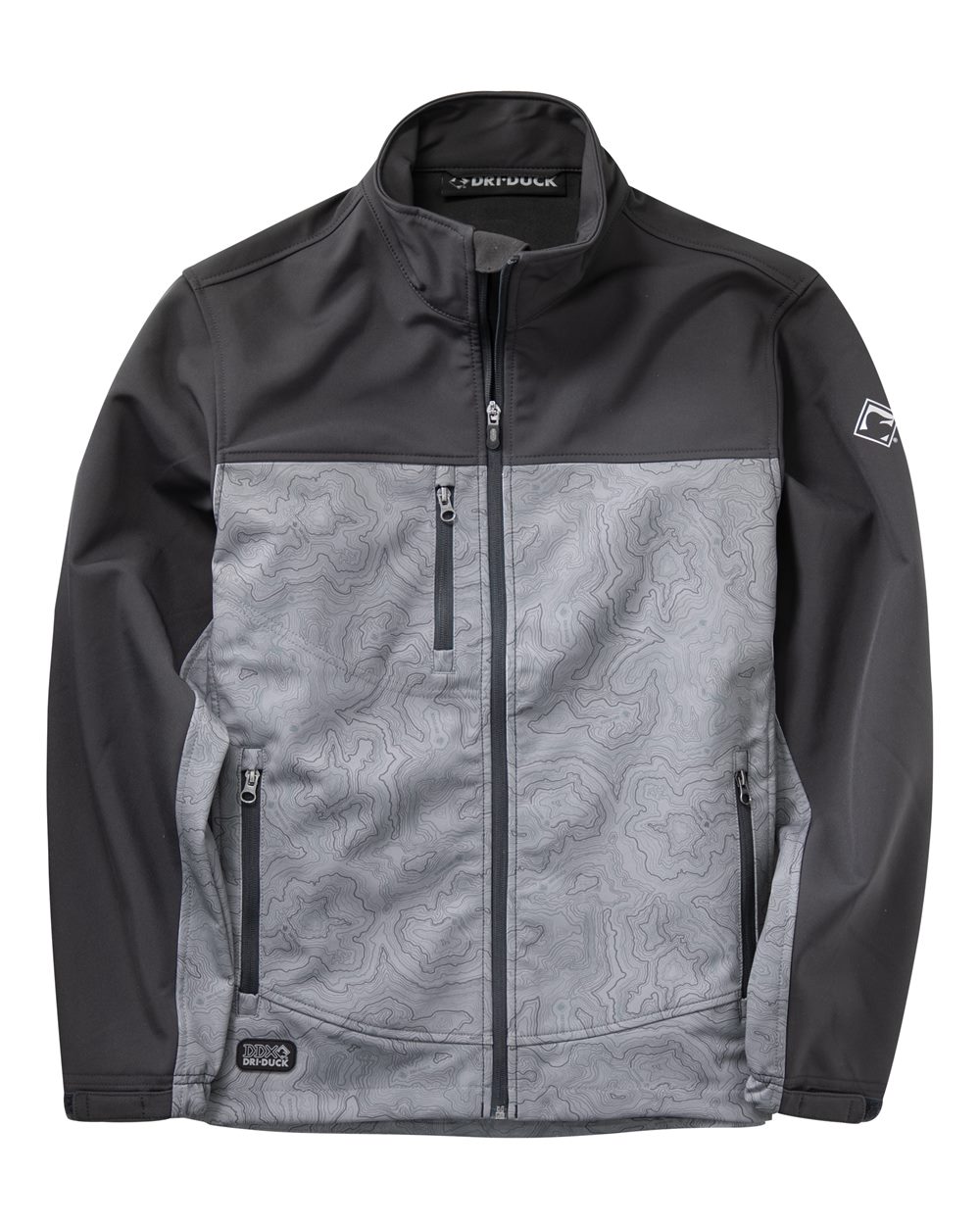 Front View of Topo/ Charcoal Motion Soft Shell Jacket Tall Sizes - 5350T