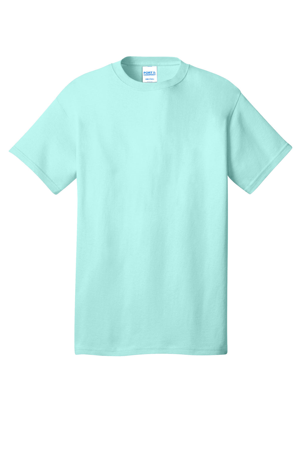 Front View of TrCeladon Port & Co Core Cotton Tee. PC54