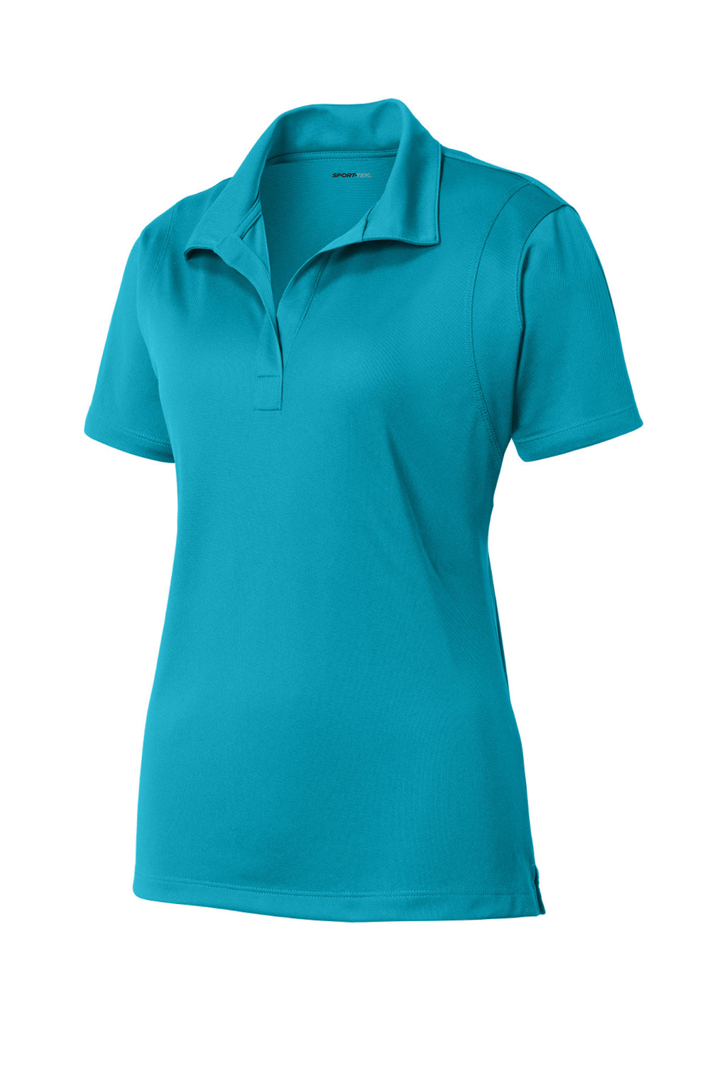 Front View of Tropic Blue Sport-Tek Women's Micropique Sport-Wick Polo. LST650