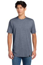 Front View of True Navy Twst New Era Heritage Blend Crew Tee. NEA100