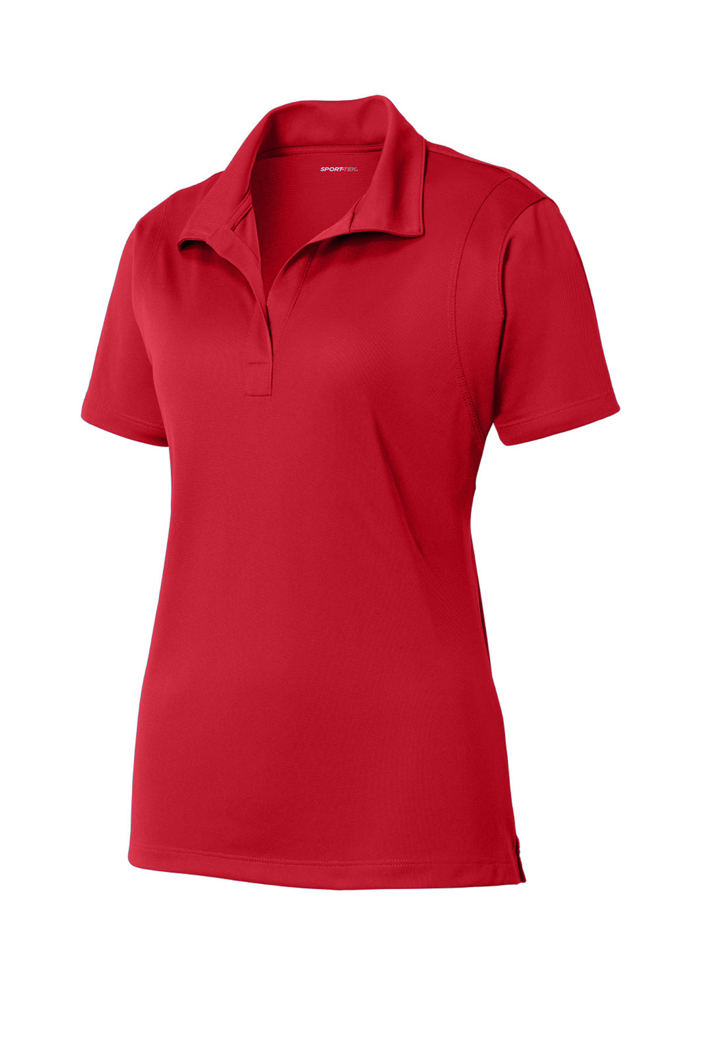 Front View of True Red Sport-Tek Women's Micropique Sport-Wick Polo. LST650
