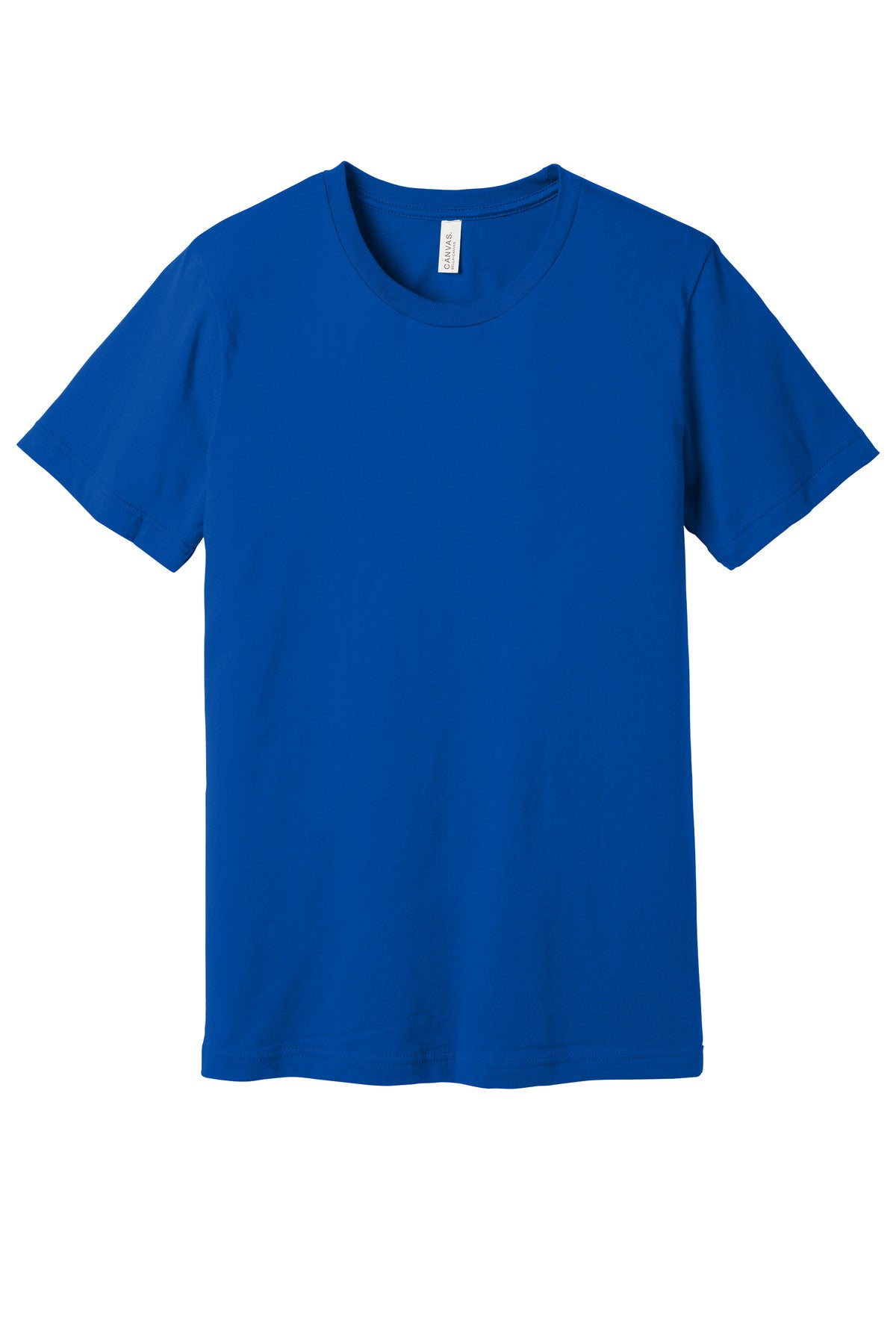 Front View of True Royal BELLA+CANVAS Unisex Jersey Short Sleeve Tee. BC3001