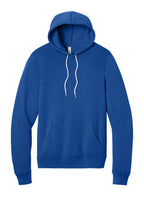 Front View of True Royal BELLA+CANVAS Unisex Sponge Fleece Pullover Hoodie. BC3719