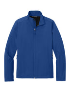 Front View of True Royal Port Authority Core Soft Shell Jacket. J317