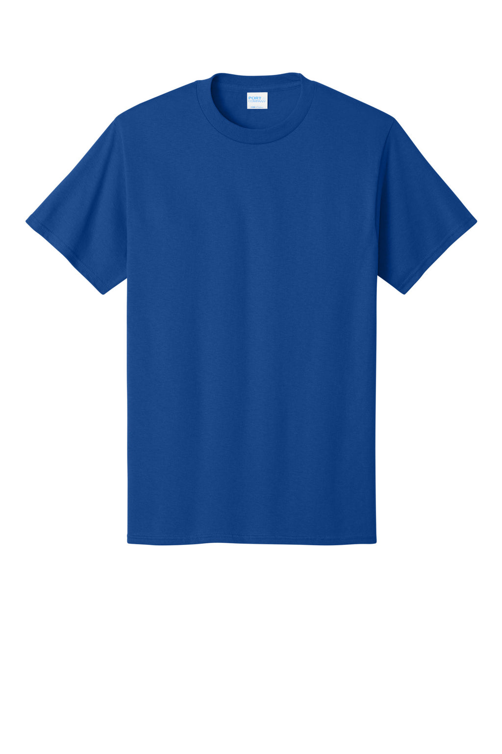 Front View of True Royal Port & Co Core Cotton Tee. PC54