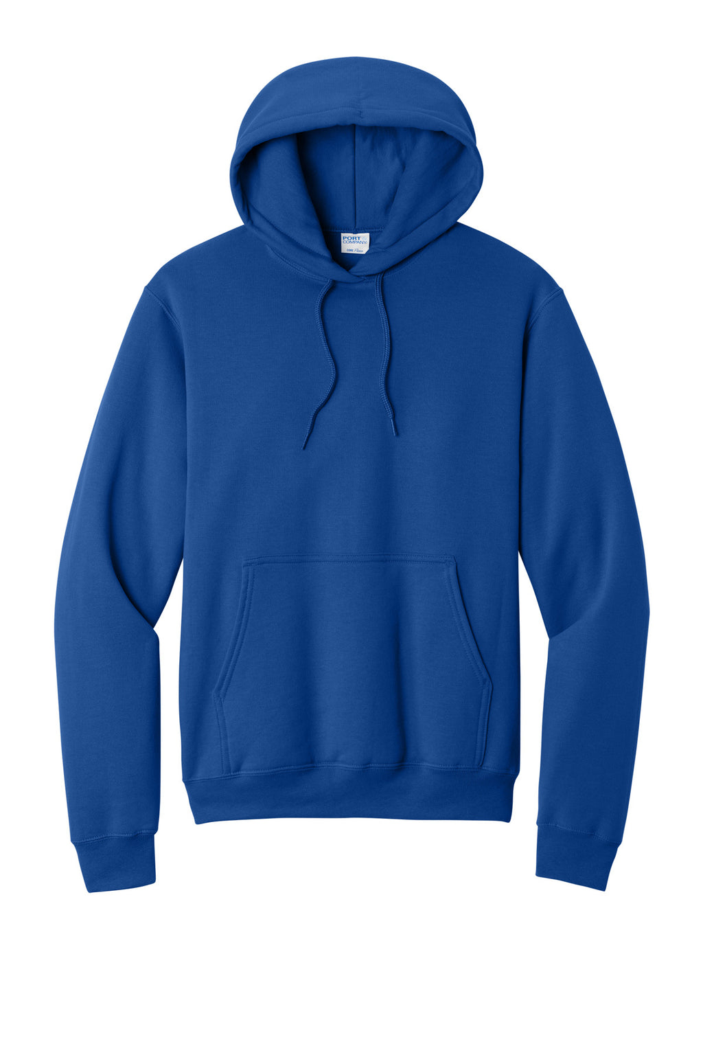 Front View of True Royal Port & Co Core Fleece Pullover Hooded Sweatshirt. PC78H