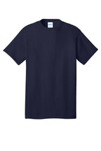 Front View of TrueNavy Port & Co Core Cotton Tee. PC54