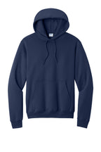 Front View of TrueNavy Port & Co Core Fleece Pullover Hooded Sweatshirt. PC78H
