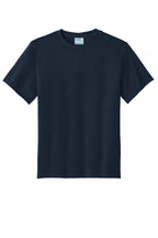 Front View of TrueNavy Port & Co Youth Performance Tee. PC380Y