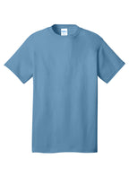 Front View of TundraBlu Port & Co Core Cotton Tee. PC54