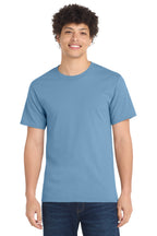 Front View of TundraBlu Port & Co Essential Tee. PC61