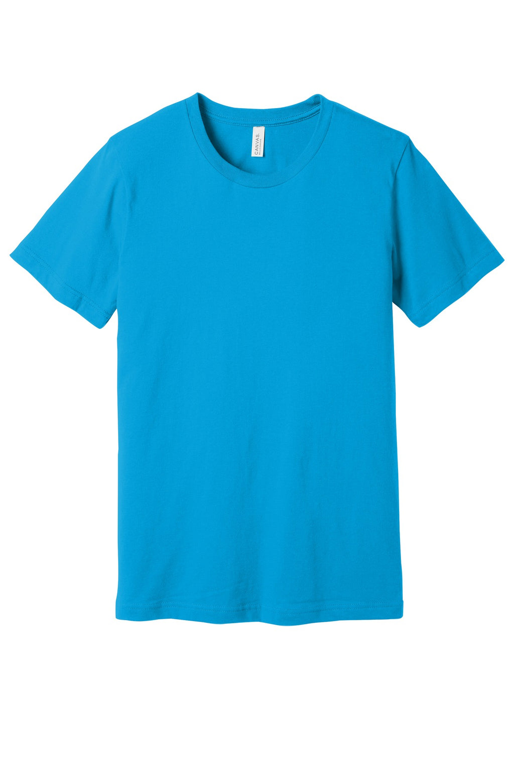 Front View of Turquoise BELLA+CANVAS Unisex Jersey Short Sleeve Tee. BC3001