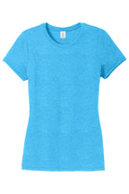 Front View of Turquoise Frst District Women's Perfect Tri Tee. DM130L