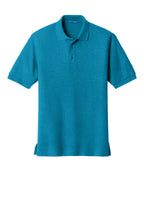 Front View of Turquoise Port Authority Silk Touch Polo K500