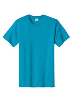 Front View of Turquoise Port & Co Essential Tee. PC61
