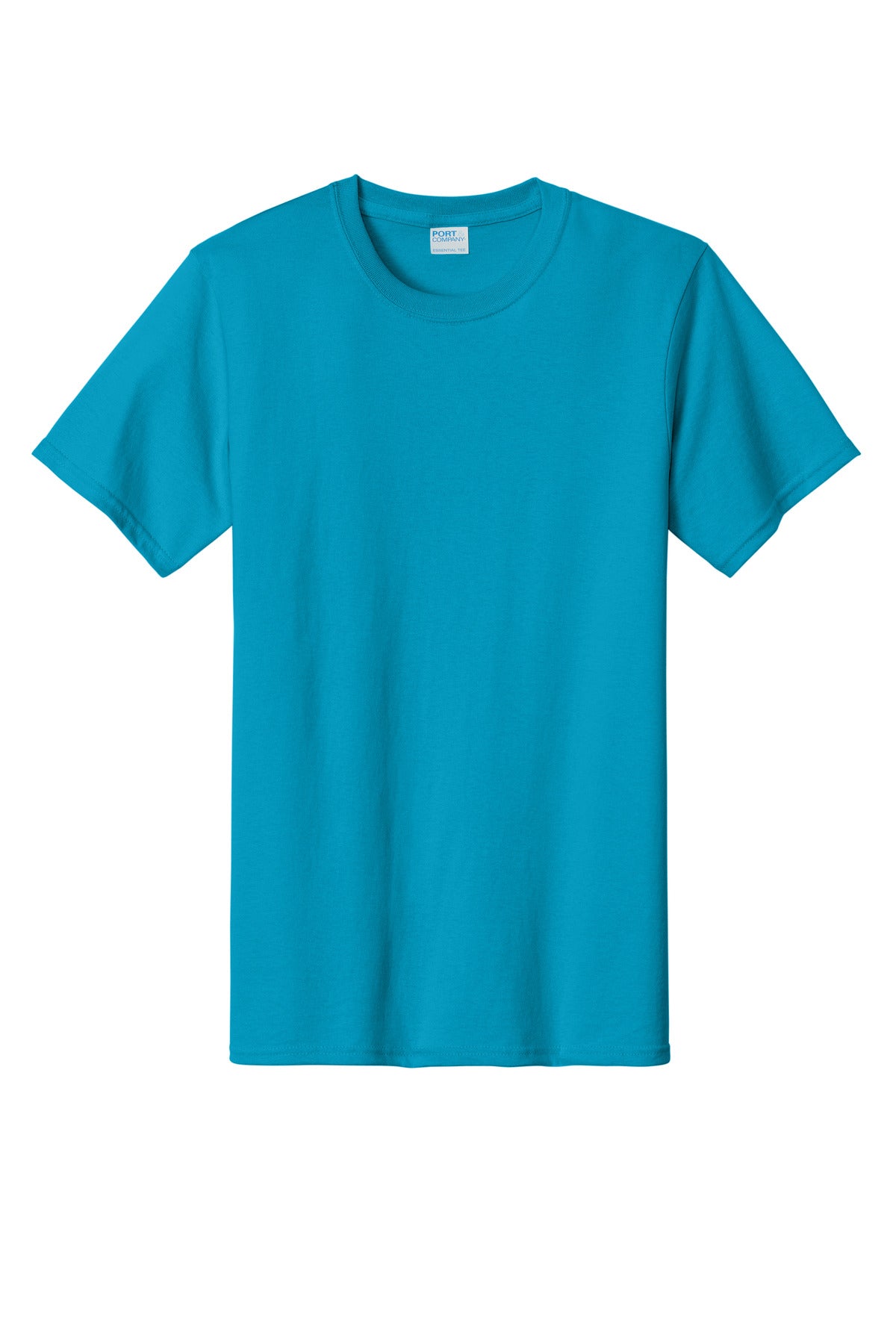 Front View of Turquoise Port & Co Essential Tee. PC61