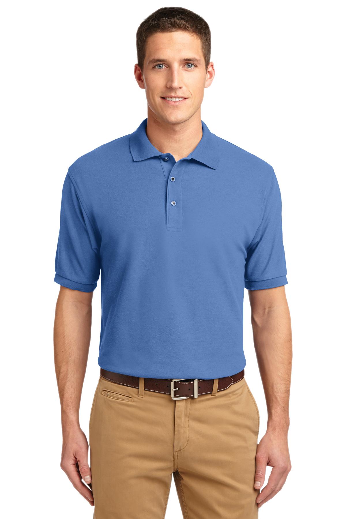 Front View of Ultramrne Blue Port Authority Silk Touch Polo K500