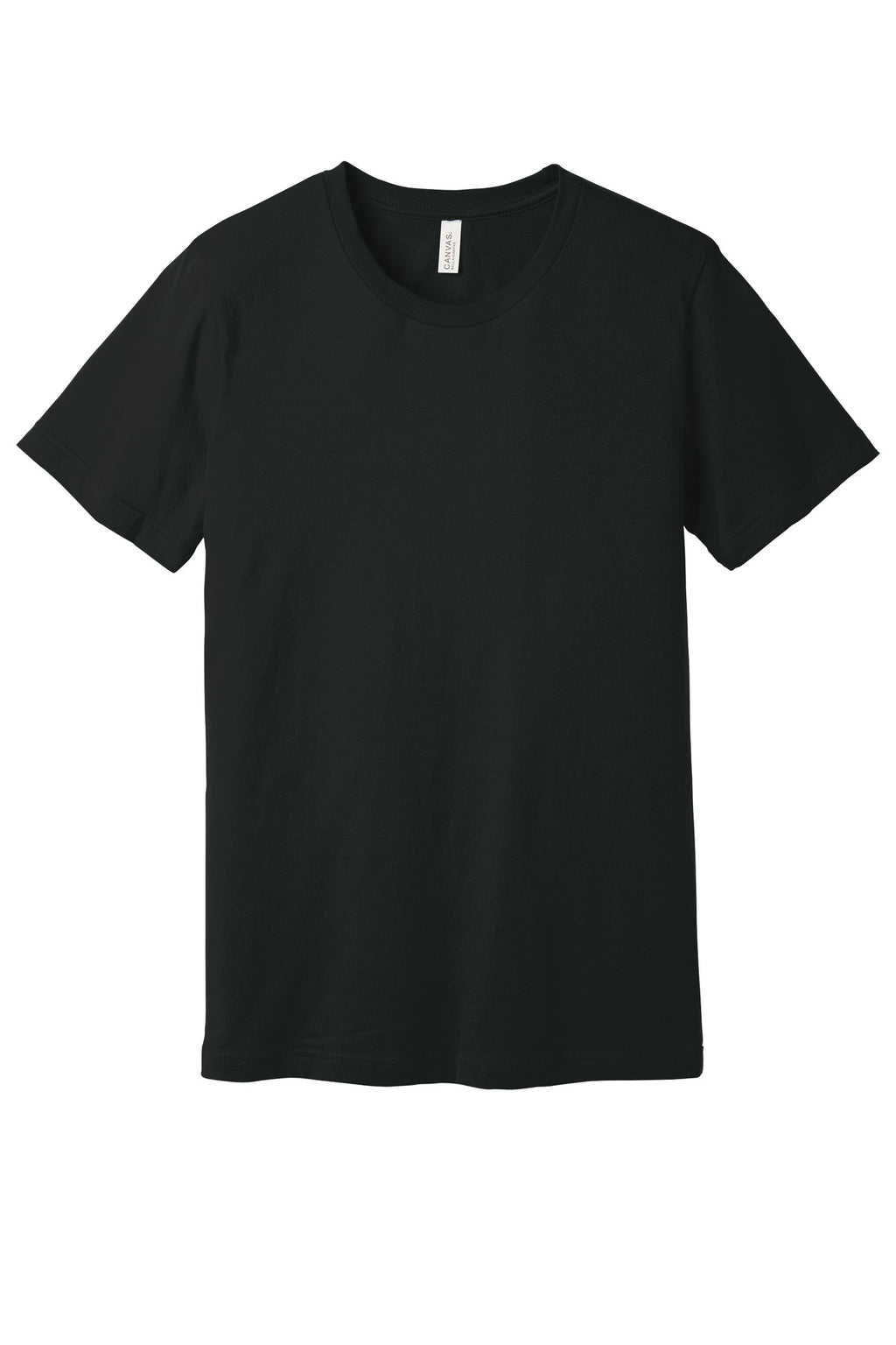 Front View of Vintage Black BELLA+CANVAS Unisex Jersey Short Sleeve Tee. BC3001