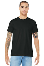 Front View of Vintage Black BELLA+CANVAS Unisex Jersey Short Sleeve Tee. BC3001