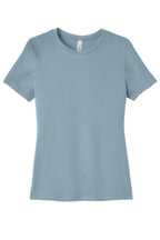 Front View of VtgDenim BELLA+CANVAS Women's Relaxed Jersey Short Sleeve Tee. BC6400
