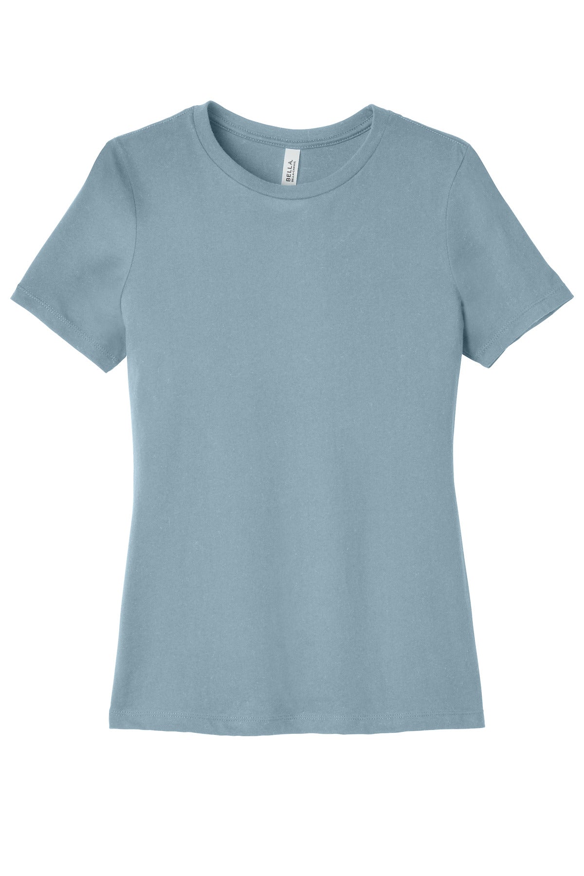Front View of VtgDenim BELLA+CANVAS Women's Relaxed Jersey Short Sleeve Tee. BC6400