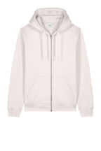 Front View of VtgWhite Stanley/Stella Unisex Mixer Full-Zip Hooded Sweatshirt SXU011