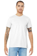 Front View of White BELLA+CANVAS Unisex Jersey Short Sleeve Tee. BC3001