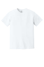 Front View of White COMFORT COLORS Heavyweight Ring Spun Tee. 1717