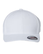 Front View of White Cool & Dry Piqué Mesh Cap - 6577CD