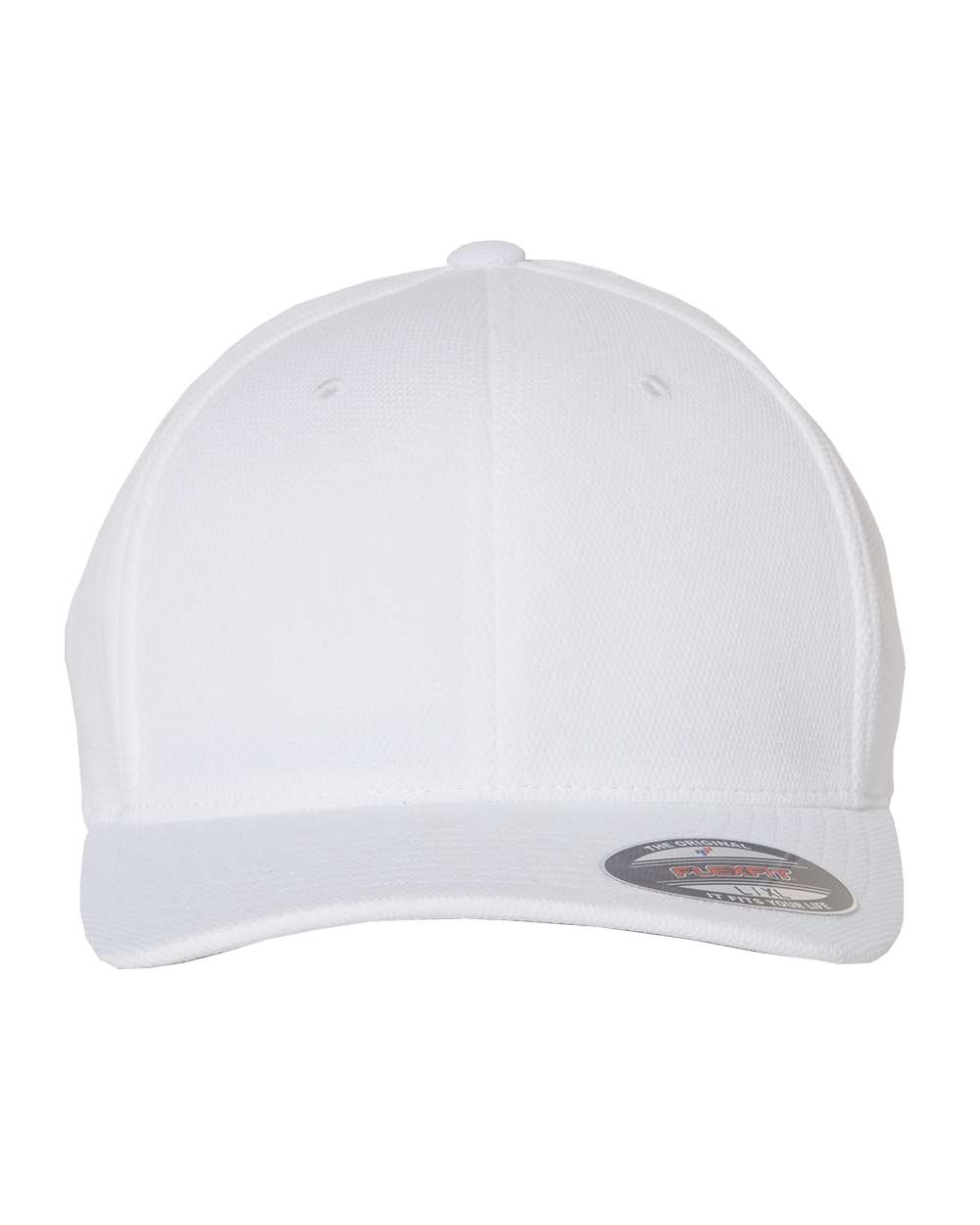 Front View of White Cool & Dry Sport Cap - 6597