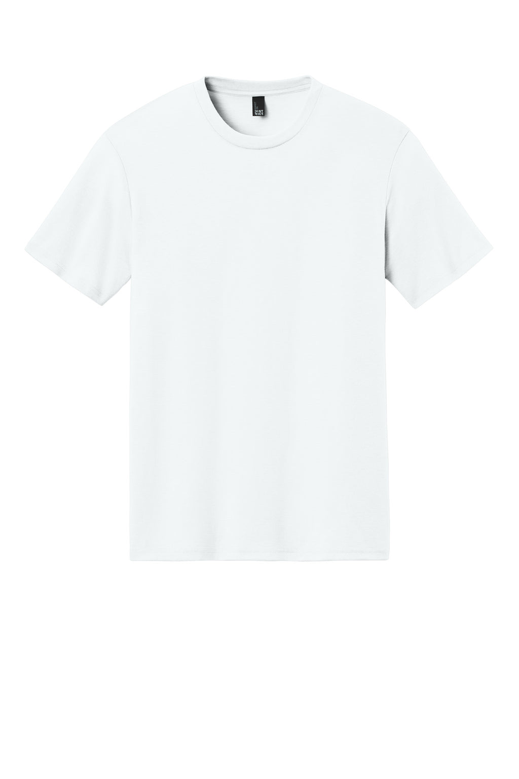 Front View of White District Perfect Tri Tee. DM130