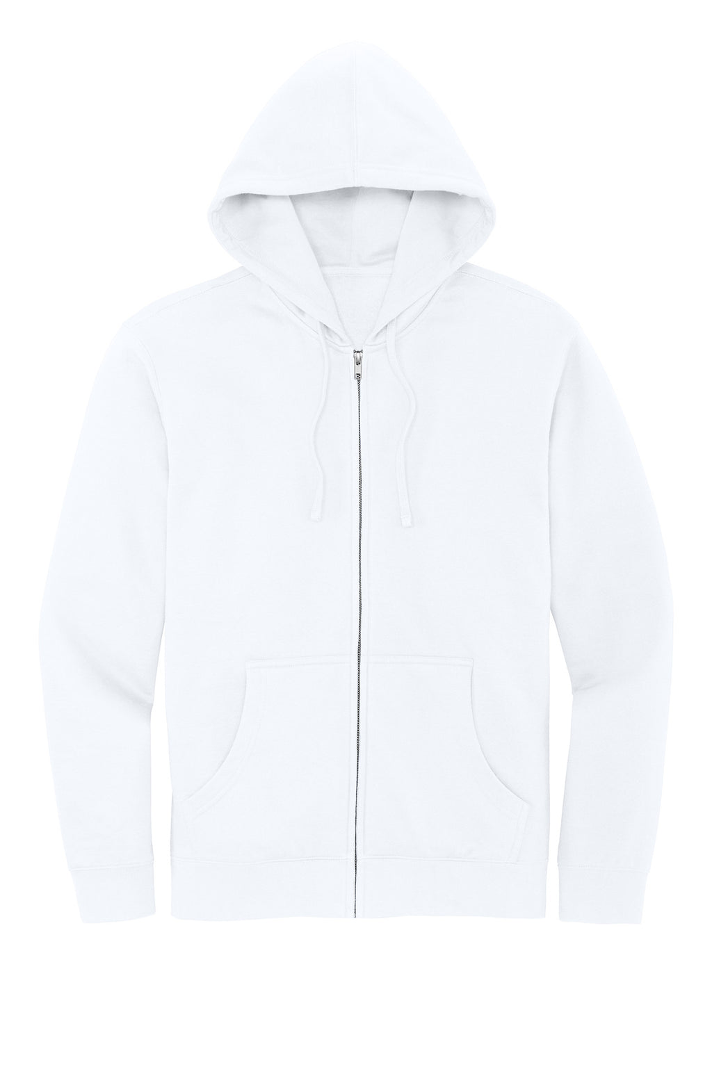 Front View of White District V.I.T. Fleece Full-Zip Hoodie DT6102