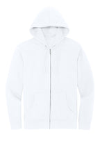 Front View of White District V.I.T. Fleece Full-Zip Hoodie DT6102