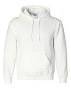 Front View of White DryBlend® Hooded Sweatshirt - 12500