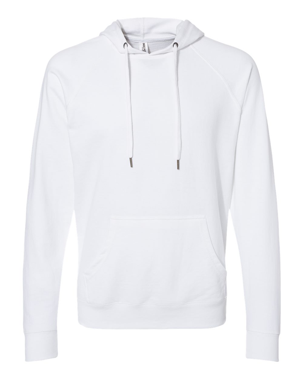 Front View of White Icon Lightweight Loopback Terry Hooded Sweatshirt - SS1000