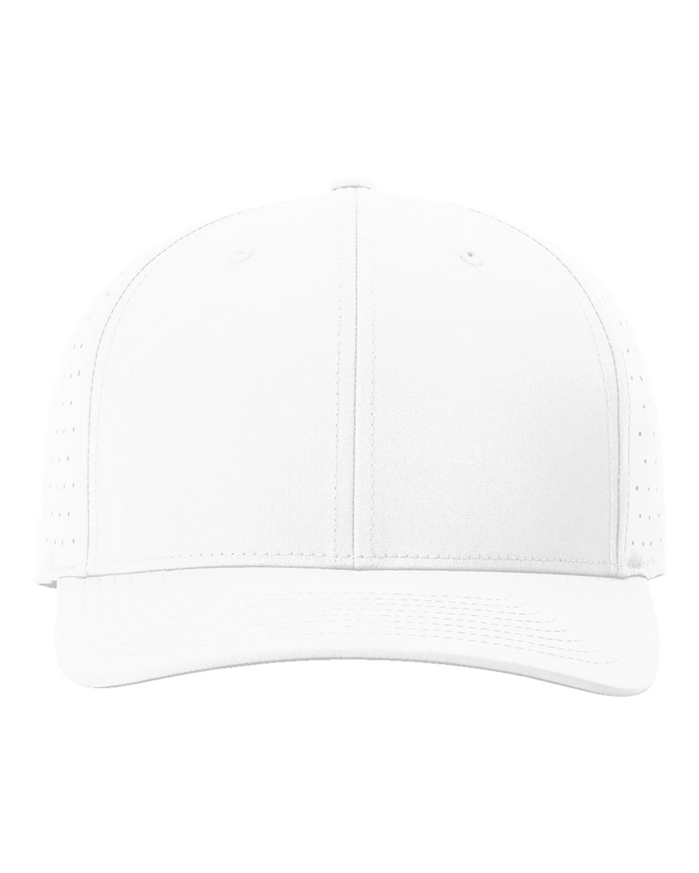 Front View of White Laser Perf R-Flex Cap - 632
