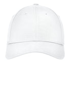 Front View of White New Era - Structured Stretch Cotton Cap. NE1000