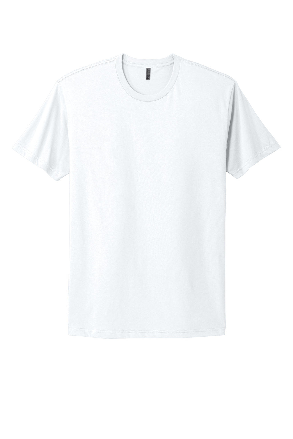 Front View of White Next Level Apparel Adult Cotton Tee. NL3600