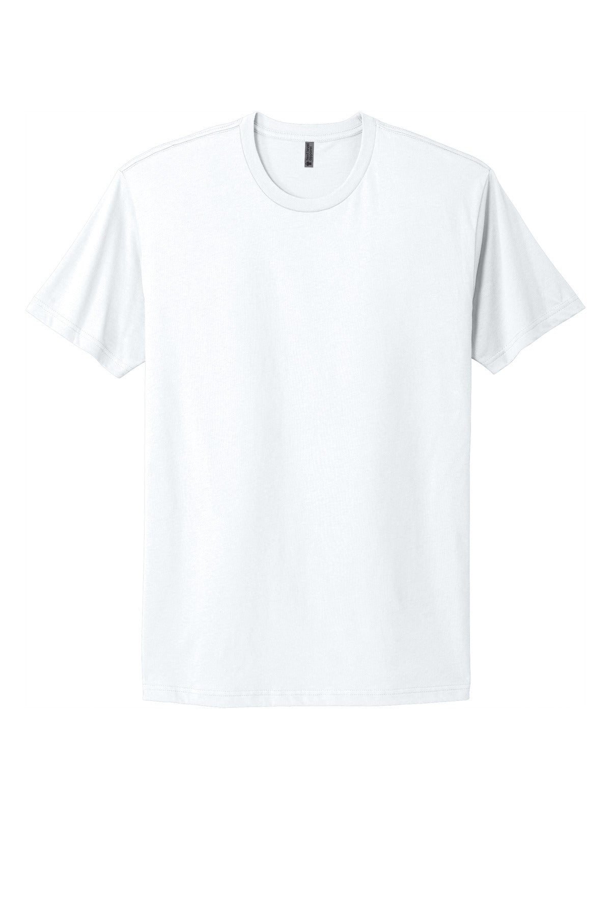 Front View of White Next Level Apparel Adult Cotton Tee. NL3600