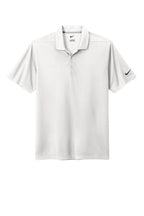 Front View of White Nike Dri-FIT Micro Pique 2.0 Polo NKDC1963