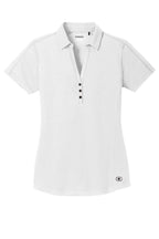 Front View of White OGIO Women's Onyx Polo. LOG126