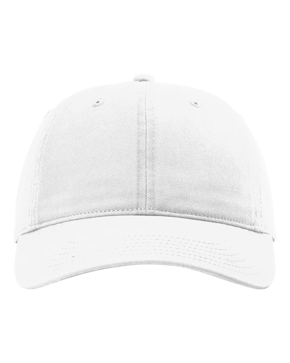 Front View of White Peach Twill Dad Hat - 326